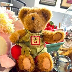 Boyd’s Bears Adorable Brown Teddy Bear with Green Overalls